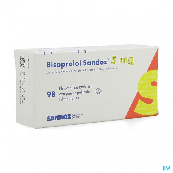 Bisoprosol Sandoz 5mg 98 tabletter